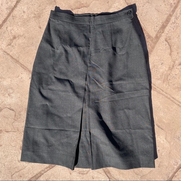 Saks 5th Ave Skirt 6 Vintage Worsted Wool High Waist Midi Gray Career Office - Picture 9 of 11